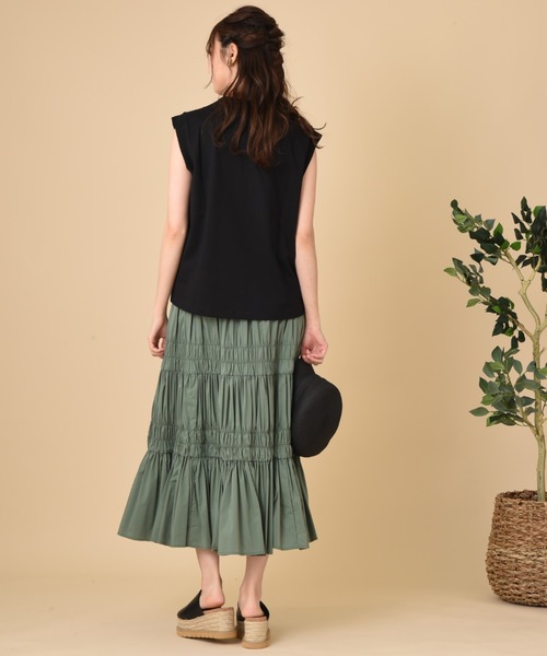 blanc basque（ブランバスク）の「【ＢＬＡＮＣ　ｂａｓｑｕｅ】スワイースワイ天竺＊ガーゼテープ（Tシャツ/カットソー・レディース・ホワイト/グレー/ブラック・FREE）」の20枚目の写真