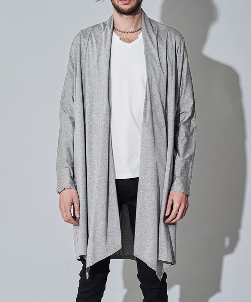 NO ID.(ノーアイディ)の「【NO ID.】Dolman Sleeve Drape Gown / ドルマン スリーブ ドレープ ガウン(カーディガン/ボレロ・メンズ・ブラック/グレー/カーキ・ONE SIZE)」の4枚目の写真