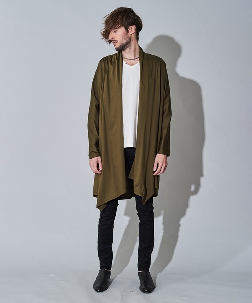 NO ID.(ノーアイディ)の「【NO ID.】Dolman Sleeve Drape Gown / ドルマン スリーブ ドレープ ガウン(カーディガン/ボレロ・メンズ・ブラック/グレー/カーキ・ONE SIZE)」の5枚目の写真