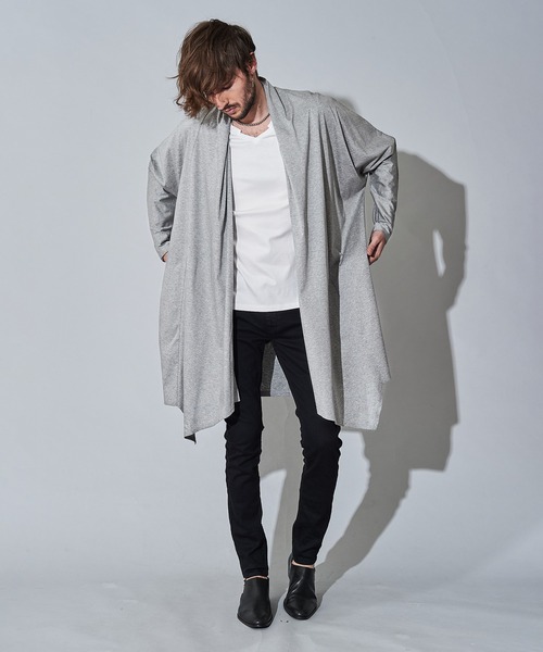NO ID.(ノーアイディ)の「【NO ID.】Dolman Sleeve Drape Gown / ドルマン スリーブ ドレープ ガウン(カーディガン/ボレロ・メンズ・ブラック/グレー/カーキ・ONE SIZE)」の14枚目の写真