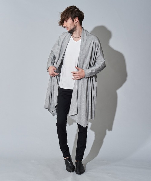 NO ID.(ノーアイディ)の「【NO ID.】Dolman Sleeve Drape Gown / ドルマン スリーブ ドレープ ガウン(カーディガン/ボレロ・メンズ・ブラック/グレー/カーキ・ONE SIZE)」の7枚目の写真