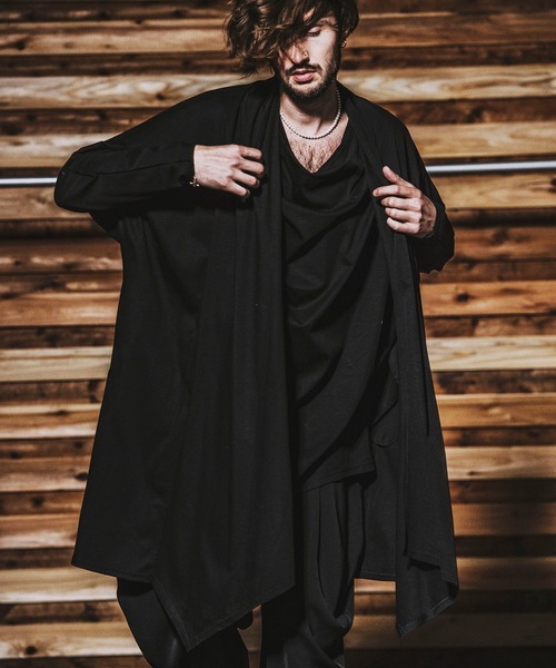 NO ID.(ノーアイディ)の「【NO ID.】Dolman Sleeve Drape Gown / ドルマン スリーブ ドレープ ガウン(カーディガン/ボレロ・メンズ・ブラック/グレー/カーキ・ONE SIZE)」の11枚目の写真