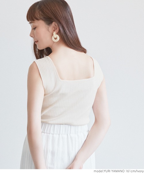 coca（coca）（コカ）の「前後2WAYノースリーブサマーニット（タンクトップ・レディース・アイボリー/ブラック/ベージュ・ONE SIZE）」の20枚目の写真