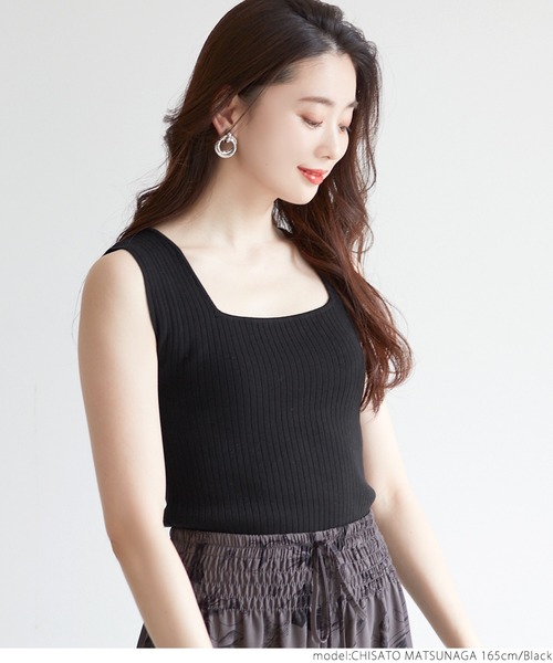 coca（coca）（コカ）の「前後2WAYノースリーブサマーニット（タンクトップ・レディース・アイボリー/ブラック/ベージュ・ONE SIZE）」の11枚目の写真