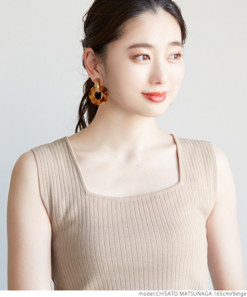 coca（coca）（コカ）の「前後2WAYノースリーブサマーニット（タンクトップ・レディース・アイボリー/ブラック/ベージュ・ONE SIZE）」の13枚目の写真