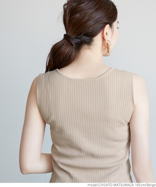 coca（coca）（コカ）の「前後2WAYノースリーブサマーニット（タンクトップ・レディース・アイボリー/ブラック/ベージュ・ONE SIZE）」の15枚目の写真