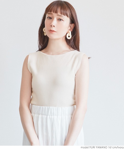 coca（coca）（コカ）の「前後2WAYノースリーブサマーニット（タンクトップ・レディース・アイボリー/ブラック/ベージュ・ONE SIZE）」の16枚目の写真