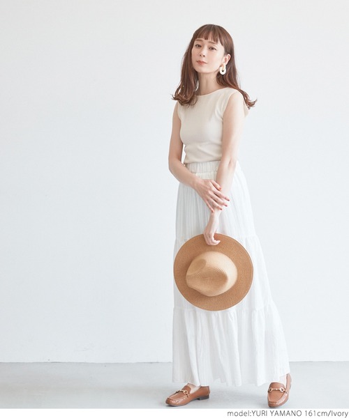 coca（coca）（コカ）の「前後2WAYノースリーブサマーニット（タンクトップ・レディース・アイボリー/ブラック/ベージュ・ONE SIZE）」の17枚目の写真