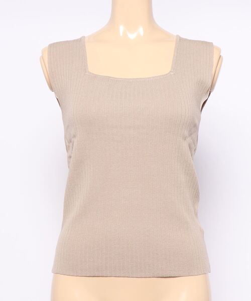 coca（coca）（コカ）の「前後2WAYノースリーブサマーニット（タンクトップ・レディース・アイボリー/ブラック/ベージュ・ONE SIZE）」の21枚目の写真