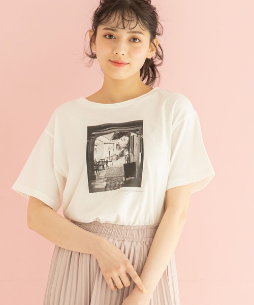 12Twelve Agenda(トゥエルブ アジェンダ)の「フォトプリントシャツ(Tシャツ/カットソー・レディース・ライトグレー/アイボリー・M)」の2枚目の写真