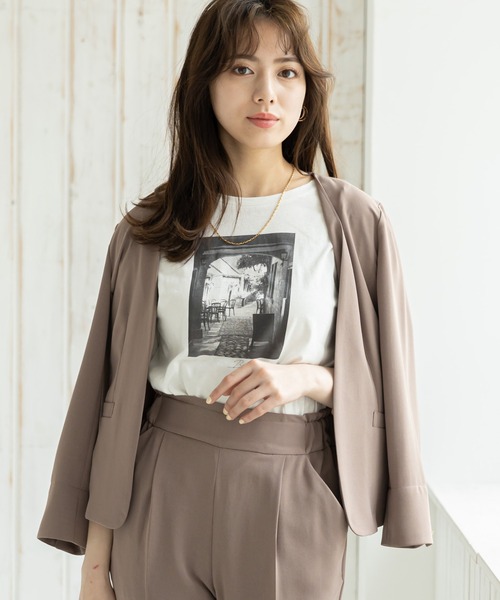 12Twelve Agenda(トゥエルブ アジェンダ)の「フォトプリントシャツ(Tシャツ/カットソー・レディース・ライトグレー/アイボリー・M)」の13枚目の写真