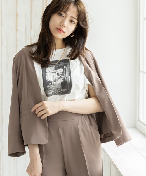 12Twelve Agenda(トゥエルブ アジェンダ)の「フォトプリントシャツ(Tシャツ/カットソー・レディース・ライトグレー/アイボリー・M)」の14枚目の写真