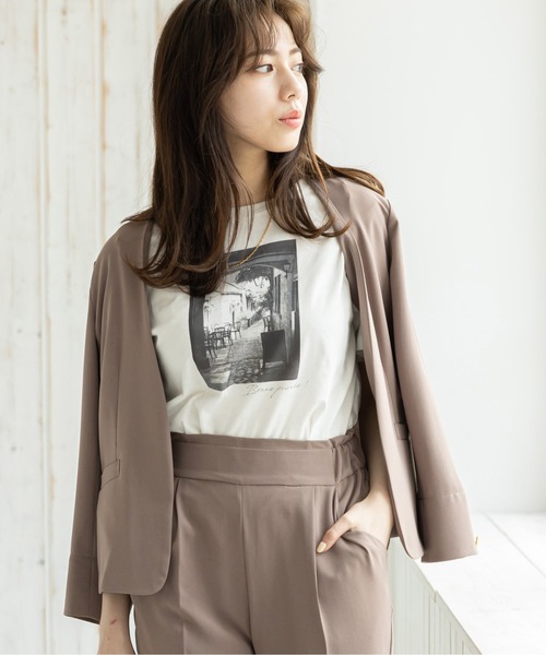 12Twelve Agenda(トゥエルブ アジェンダ)の「フォトプリントシャツ(Tシャツ/カットソー・レディース・ライトグレー/アイボリー・M)」の15枚目の写真