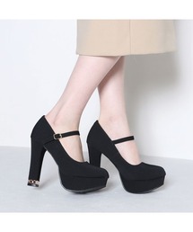 Mafmof（マフモフ）の「Mafmof(マフモフ) チェーン付きヒールストーム入り厚底ヒール パンプス（パンプス）」