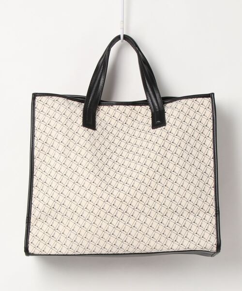 KOBE LETTUCE（コウベレタス）の「エコレザーパイピングビッグキャンバストートバッグ（トートバッグ・レディース・ブラック/ブラウン/ライトグレー/その他・FREE）」の8枚目の写真