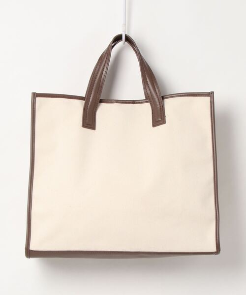 KOBE LETTUCE（コウベレタス）の「エコレザーパイピングビッグキャンバストートバッグ（トートバッグ・レディース・ブラック/ブラウン/ライトグレー/その他・FREE）」の15枚目の写真