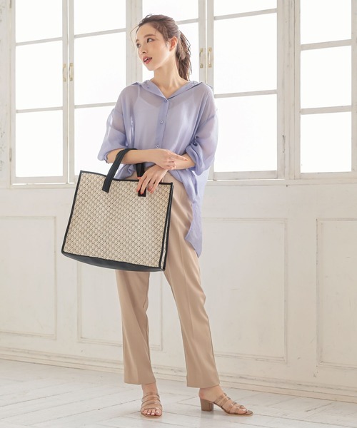 KOBE LETTUCE（コウベレタス）の「エコレザーパイピングビッグキャンバストートバッグ（トートバッグ・レディース・ブラック/ブラウン/ライトグレー/その他・FREE）」の10枚目の写真