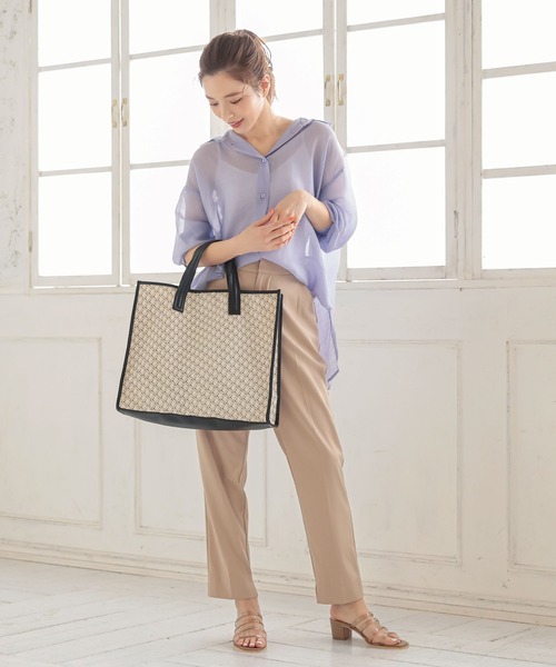 KOBE LETTUCE（コウベレタス）の「エコレザーパイピングビッグキャンバストートバッグ（トートバッグ・レディース・ブラック/ブラウン/ライトグレー/その他・FREE）」の11枚目の写真