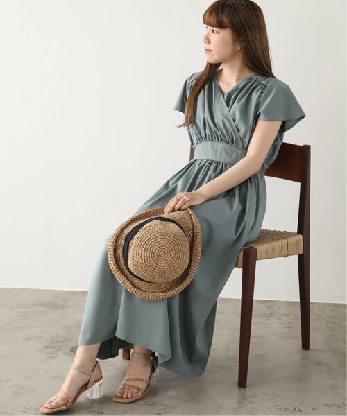 【6】REISS ♡ レイス カシュクール タイト ワンピース くすみピンク 6】REISS ♡ レイス カシュクール タイト ワンピース くすみ
