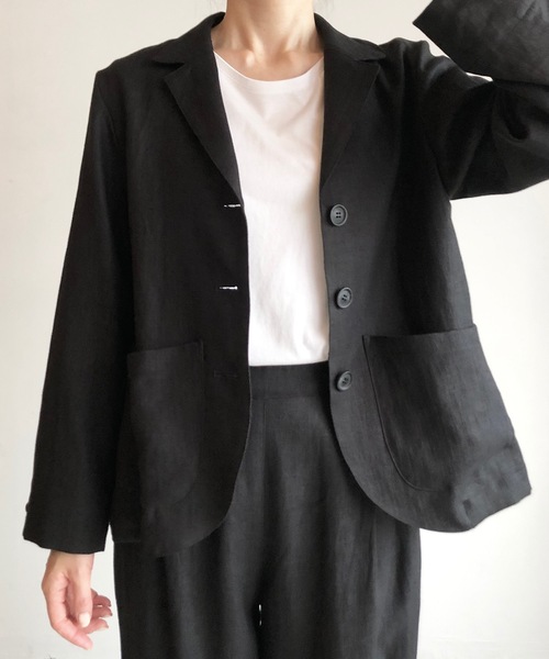 nofl(ノフル)の「nofl: リトアニアリネン 喪服礼服テーラードジャケット(テーラードジャケット・レディース・ブラック・FREE)」の7枚目の写真