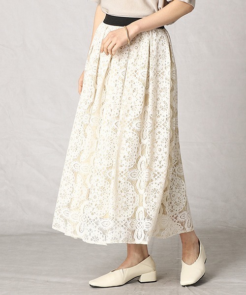 Comme Ca Mature(コムサマチュア)の「レーススカート(スカート・レディース・アイボリー/グレー・FREE)」の1枚目の写真