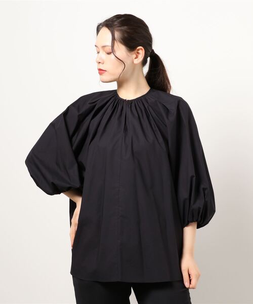 journal standard L'essage（ジャーナルスタンダードレサージュ）の「ギャザーボリュームブラウス（シャツ/ブラウス・レディース・ブラック/ホワイト・FREE）」の10枚目の写真