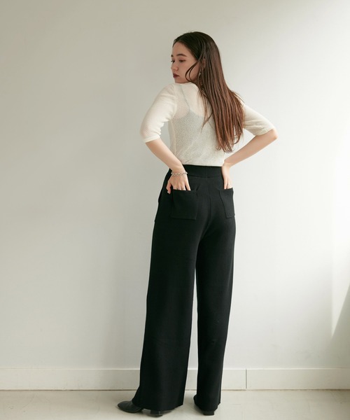 MISSONI★素敵！スペースダイ染めニットストレートパンツ MISSONI リブ編みニット ストレートレッグパンツ スペースダイ