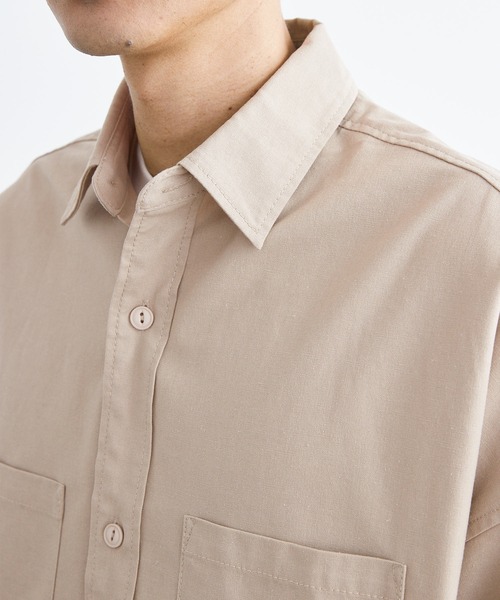 Loungewear tokyo（ラウンジウェアトウキョウ）の「【セットアップ】麻レーヨンリラックス ダブルポケットオーバーサイズ半袖シャツ＆1タックテーパードアンクルワイドパンツ ワンマイルウェア（セットアップ・メンズ・キナリ/ブラック/グレー系その他/ベージュ/カーキ/ネイビー・M/L/XL）」の18枚目の写真