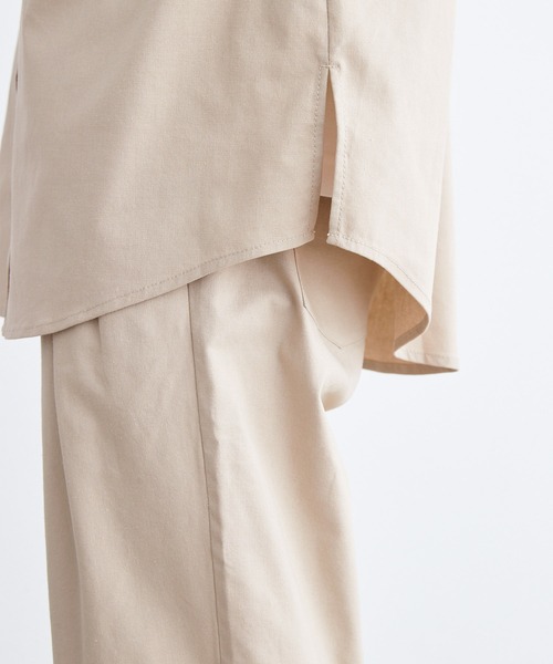 Loungewear tokyo（ラウンジウェアトウキョウ）の「【セットアップ】麻レーヨンリラックス ダブルポケットオーバーサイズ半袖シャツ＆1タックテーパードアンクルワイドパンツ ワンマイルウェア（セットアップ・メンズ・キナリ/ブラック/グレー系その他/ベージュ/カーキ/ネイビー・M/L/XL）」の22枚目の写真