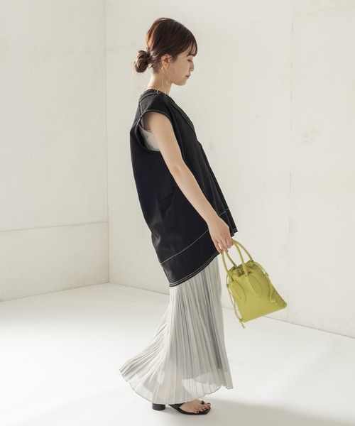 CAPRICIEUX LE'MAGE（カプリシューレマージュ）の「コットンステッチＶベスト（ベスト・レディース・ブラック/ベージュ・FREE）」の22枚目の写真