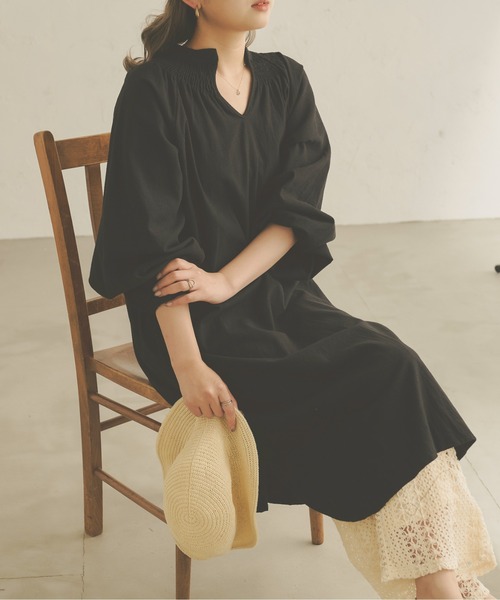 リネンコットンロングワンピース Web Ec限定商品