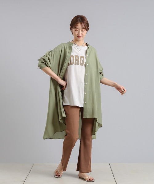 DouDou（ドゥドゥ）の「ギャラクシーリブセミフレアパンツ（その他パンツ・レディース・オフホワイト/ブラック/ブラウン/サックスブルー・FREE）」の5枚目の写真