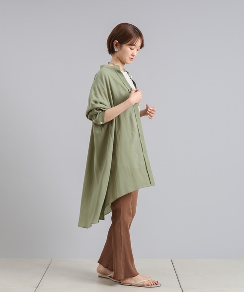 DouDou（ドゥドゥ）の「ギャラクシーリブセミフレアパンツ（その他パンツ・レディース・オフホワイト/ブラック/ブラウン/サックスブルー・FREE）」の6枚目の写真