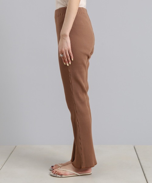 DouDou（ドゥドゥ）の「ギャラクシーリブセミフレアパンツ（その他パンツ・レディース・オフホワイト/ブラック/ブラウン/サックスブルー・FREE）」の12枚目の写真