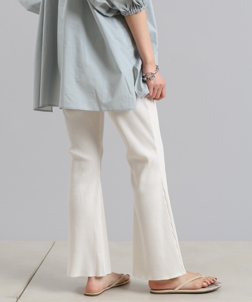 DouDou（ドゥドゥ）の「ギャラクシーリブセミフレアパンツ（その他パンツ・レディース・オフホワイト/ブラック/ブラウン/サックスブルー・FREE）」の19枚目の写真