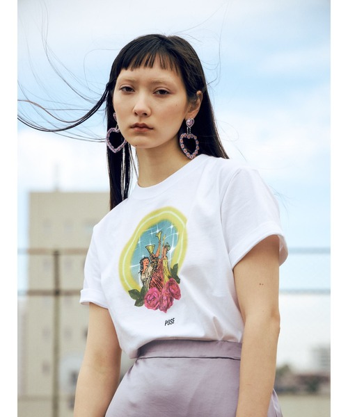 PAMEO POSE（パメオポーズ）の「All Night Tshirts（Tシャツ/カットソー・レディース・ホワイト/ブラック/パープル・SMALL）」の5枚目の写真