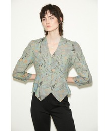 THROW FRONT BUTTON SHIRRING BL/フロントボタンシャーリングブラウス