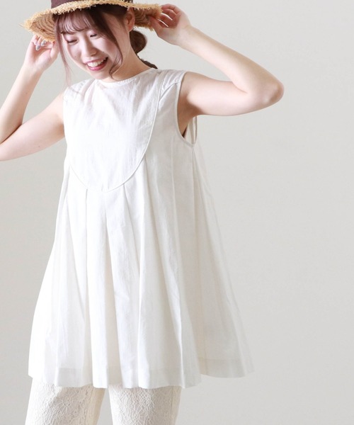 Cheek（チーク）の「パイピングタックフレアブラウス（シャツ/ブラウス・レディース・ホワイト/ブラック/イエロー・MEDIUM）」の2枚目の写真