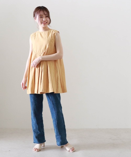 Cheek（チーク）の「パイピングタックフレアブラウス（シャツ/ブラウス・レディース・ホワイト/ブラック/イエロー・MEDIUM）」の16枚目の写真