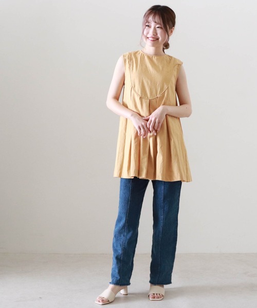 Cheek（チーク）の「パイピングタックフレアブラウス（シャツ/ブラウス・レディース・ホワイト/ブラック/イエロー・MEDIUM）」の17枚目の写真