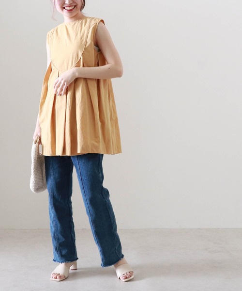 Cheek（チーク）の「パイピングタックフレアブラウス（シャツ/ブラウス・レディース・ホワイト/ブラック/イエロー・MEDIUM）」の18枚目の写真