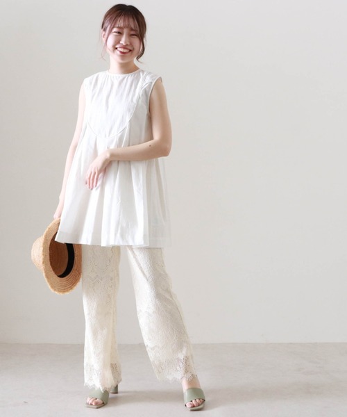 Cheek（チーク）の「パイピングタックフレアブラウス（シャツ/ブラウス・レディース・ホワイト/ブラック/イエロー・MEDIUM）」の5枚目の写真