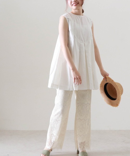 Cheek（チーク）の「パイピングタックフレアブラウス（シャツ/ブラウス・レディース・ホワイト/ブラック/イエロー・MEDIUM）」の4枚目の写真