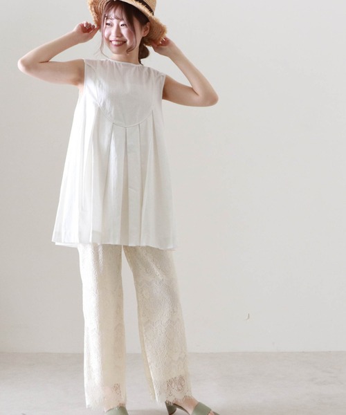 Cheek（チーク）の「パイピングタックフレアブラウス（シャツ/ブラウス・レディース・ホワイト/ブラック/イエロー・MEDIUM）」の6枚目の写真