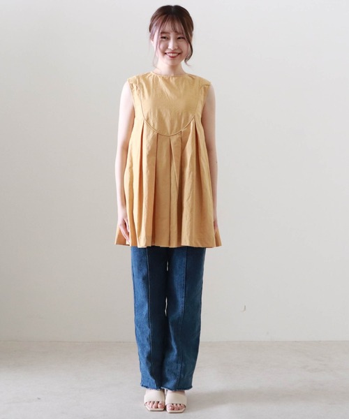 Cheek（チーク）の「パイピングタックフレアブラウス（シャツ/ブラウス・レディース・ホワイト/ブラック/イエロー・MEDIUM）」の22枚目の写真