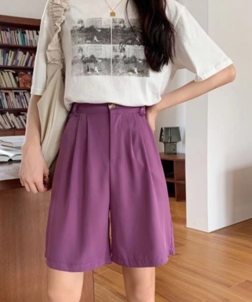 MANGROVE（マングローブ）の「カジュアルカラーショートパンツ（その他パンツ・レディース・ブラック/パープル/オレンジ・FREE）」の2枚目の写真