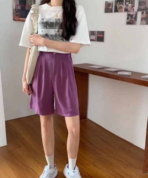 MANGROVE（マングローブ）の「カジュアルカラーショートパンツ（その他パンツ・レディース・ブラック/パープル/オレンジ・FREE）」の6枚目の写真