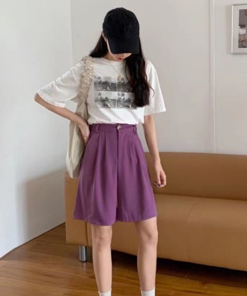 MANGROVE（マングローブ）の「カジュアルカラーショートパンツ（その他パンツ・レディース・ブラック/パープル/オレンジ・FREE）」の9枚目の写真