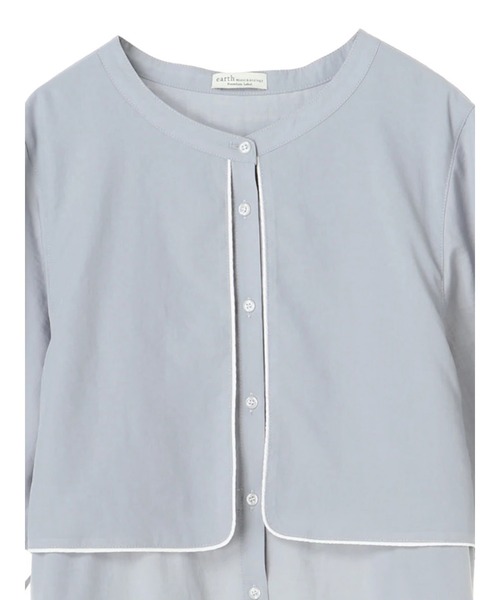 earth music&ecology(アースミュージックアンドエコロジー)の「【WEB限定】サイドリボンシャツワンピース *(ワンピース・レディース・ネイビー/オフホワイト/ブルー系その他5・FREE)」の16枚目の写真