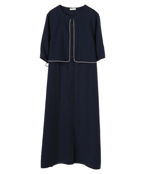 earth music&ecology(アースミュージックアンドエコロジー)の「【WEB限定】サイドリボンシャツワンピース *(ワンピース・レディース・ネイビー/オフホワイト/ブルー系その他5・FREE)」の21枚目の写真